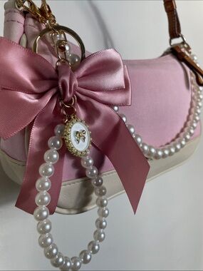Fashion Pearl Keychain | Bag Charm and Strap Extender - 2 piece set